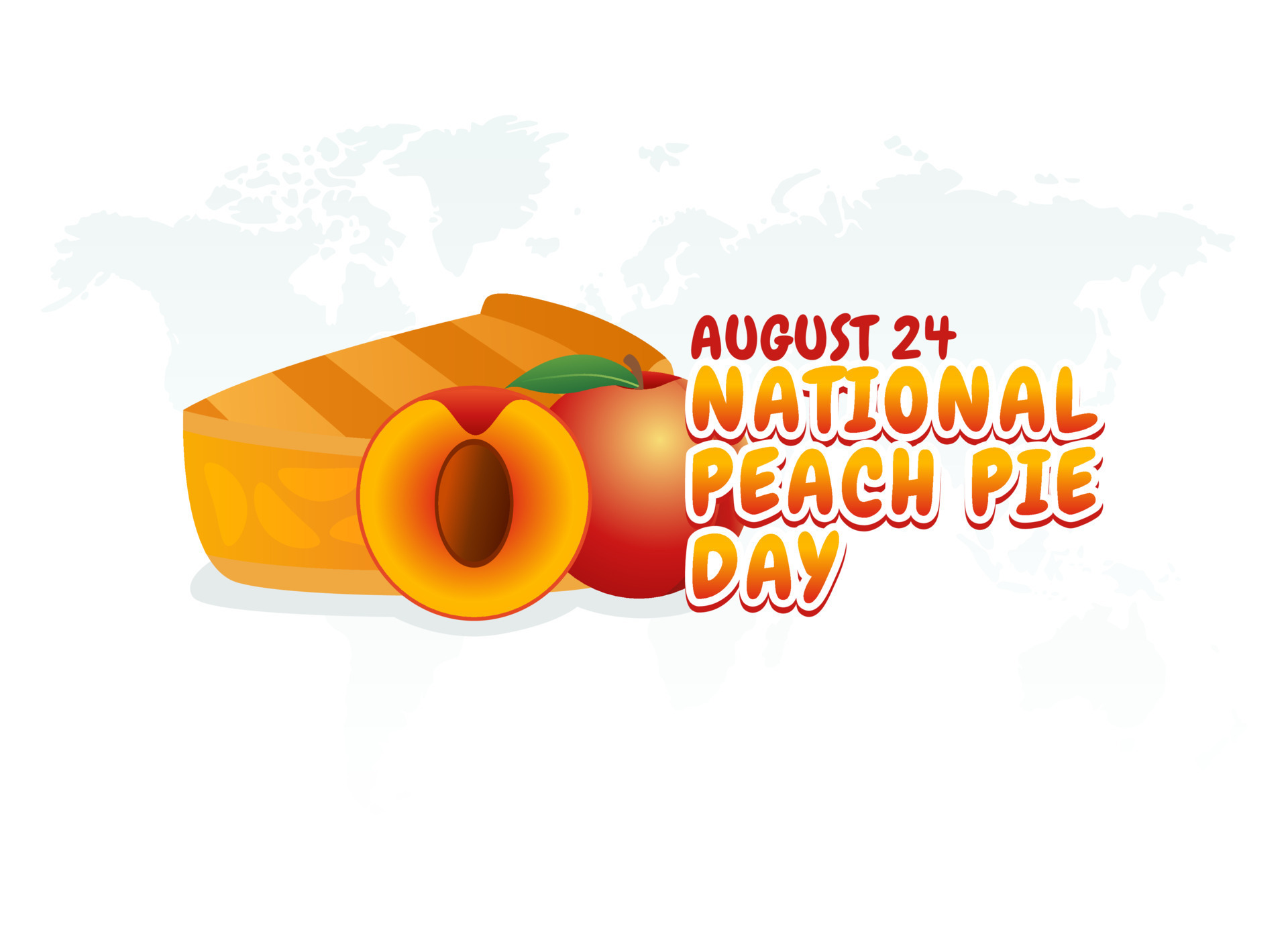 vector graphic of national peach pie day good for national peach pie