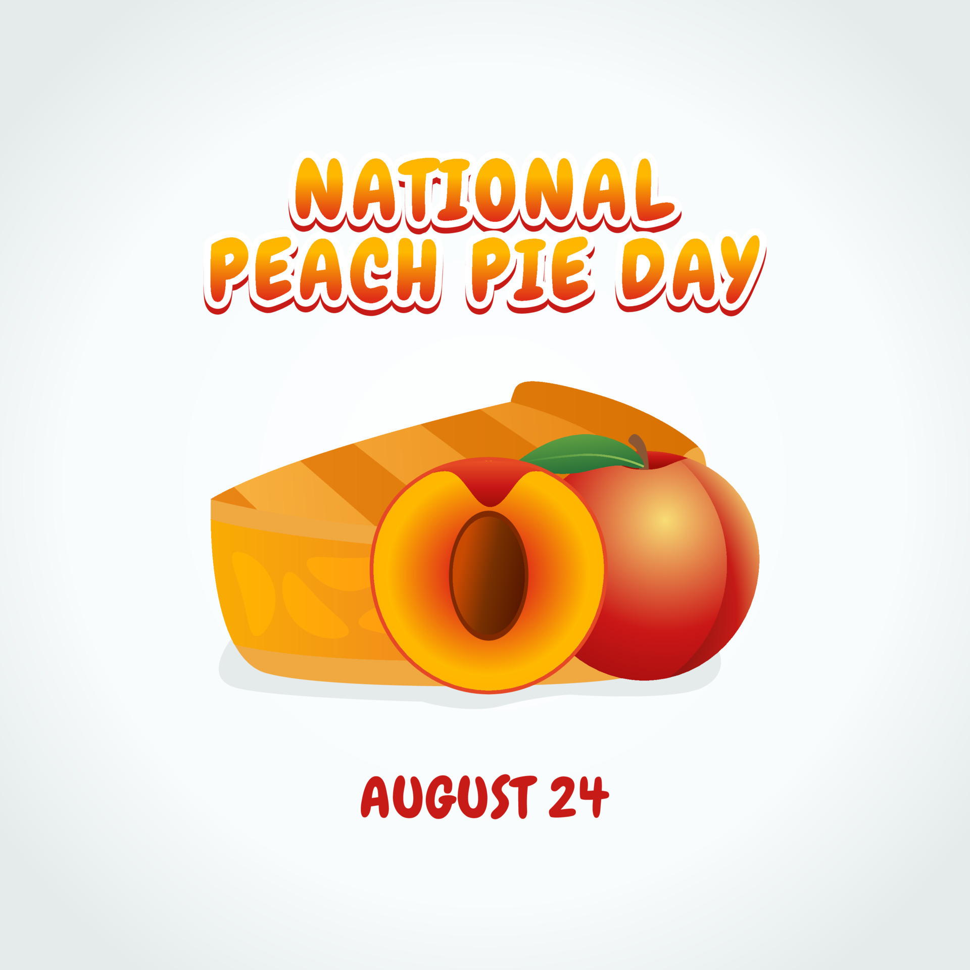 vector graphic of national peach pie day good for national peach pie