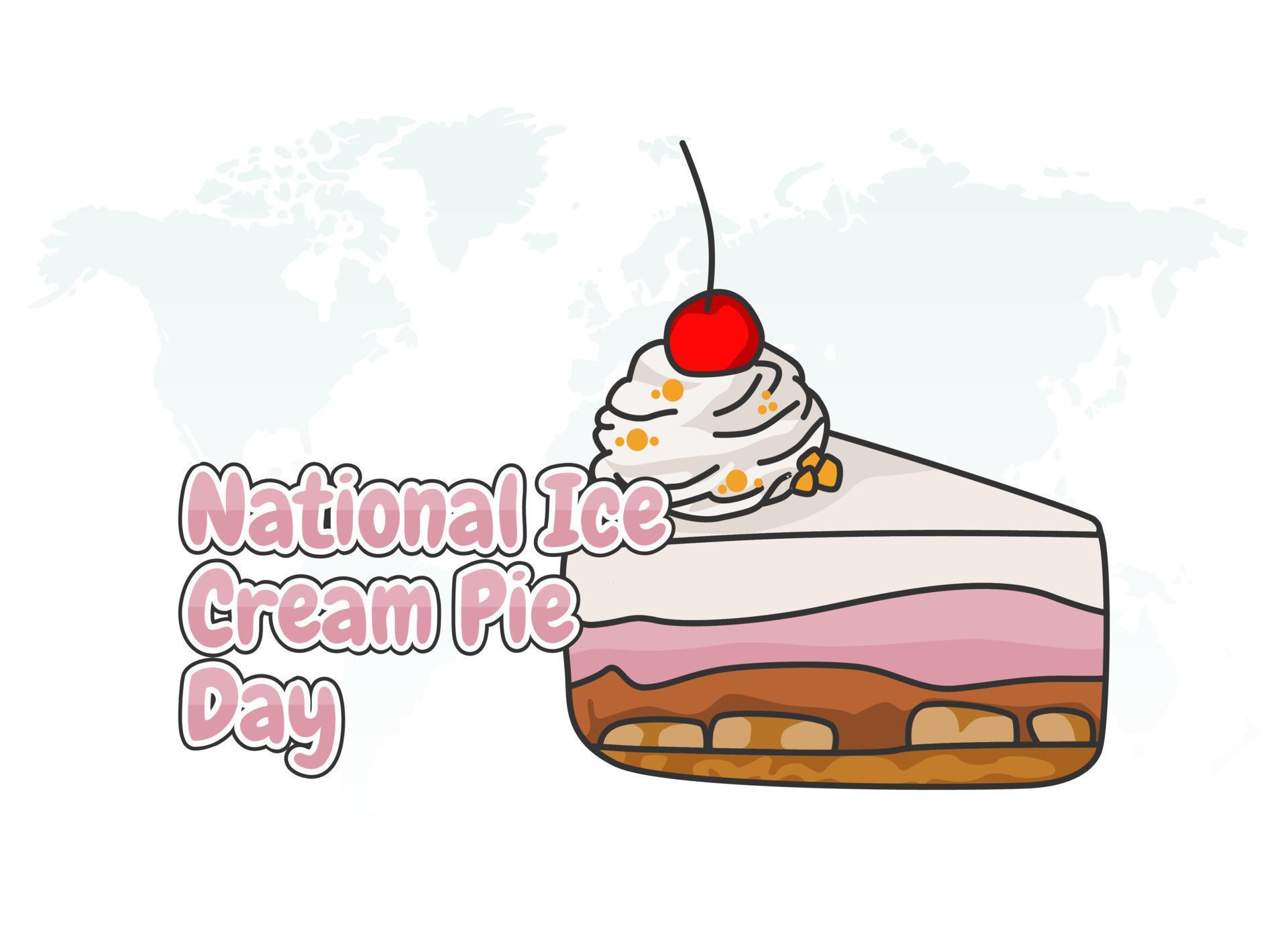 vector graphic of national ice cream pie day good for national ice