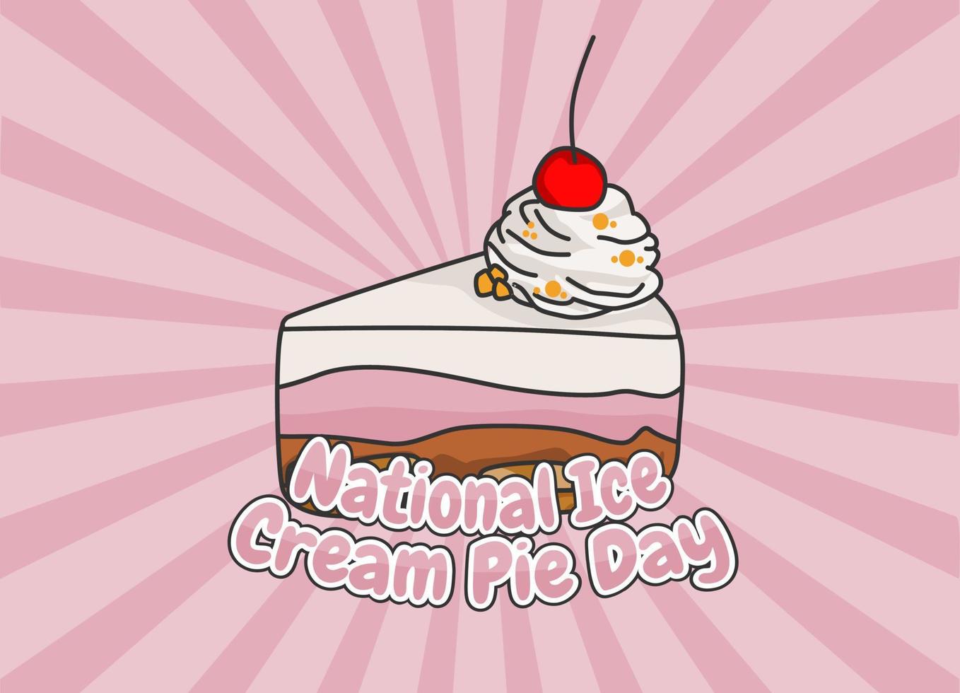 vector graphic of national ice cream pie day good for national ice