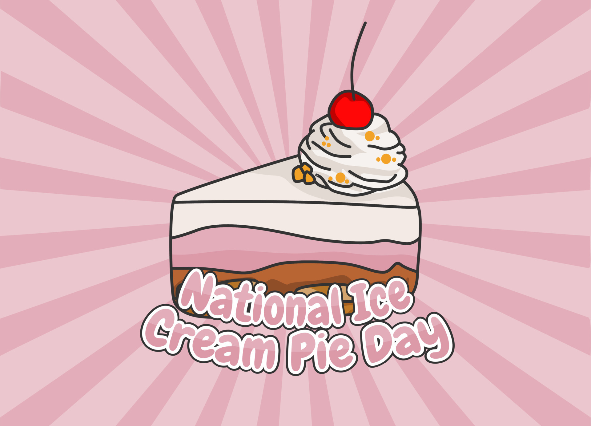 vector graphic of national ice cream pie day good for national ice