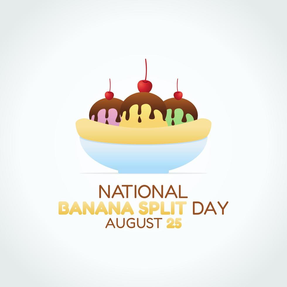 vector graphic of national banana split day good for national banana