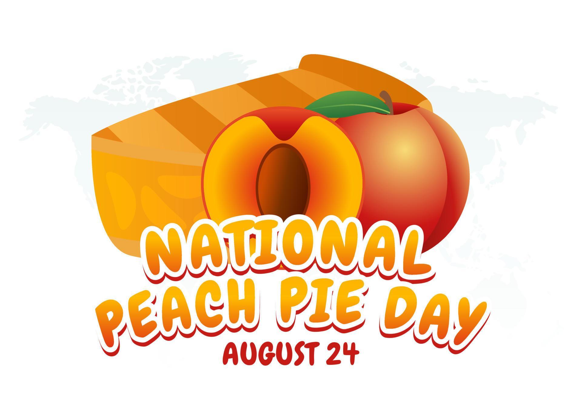 vector graphic of national peach pie day good for national peach pie