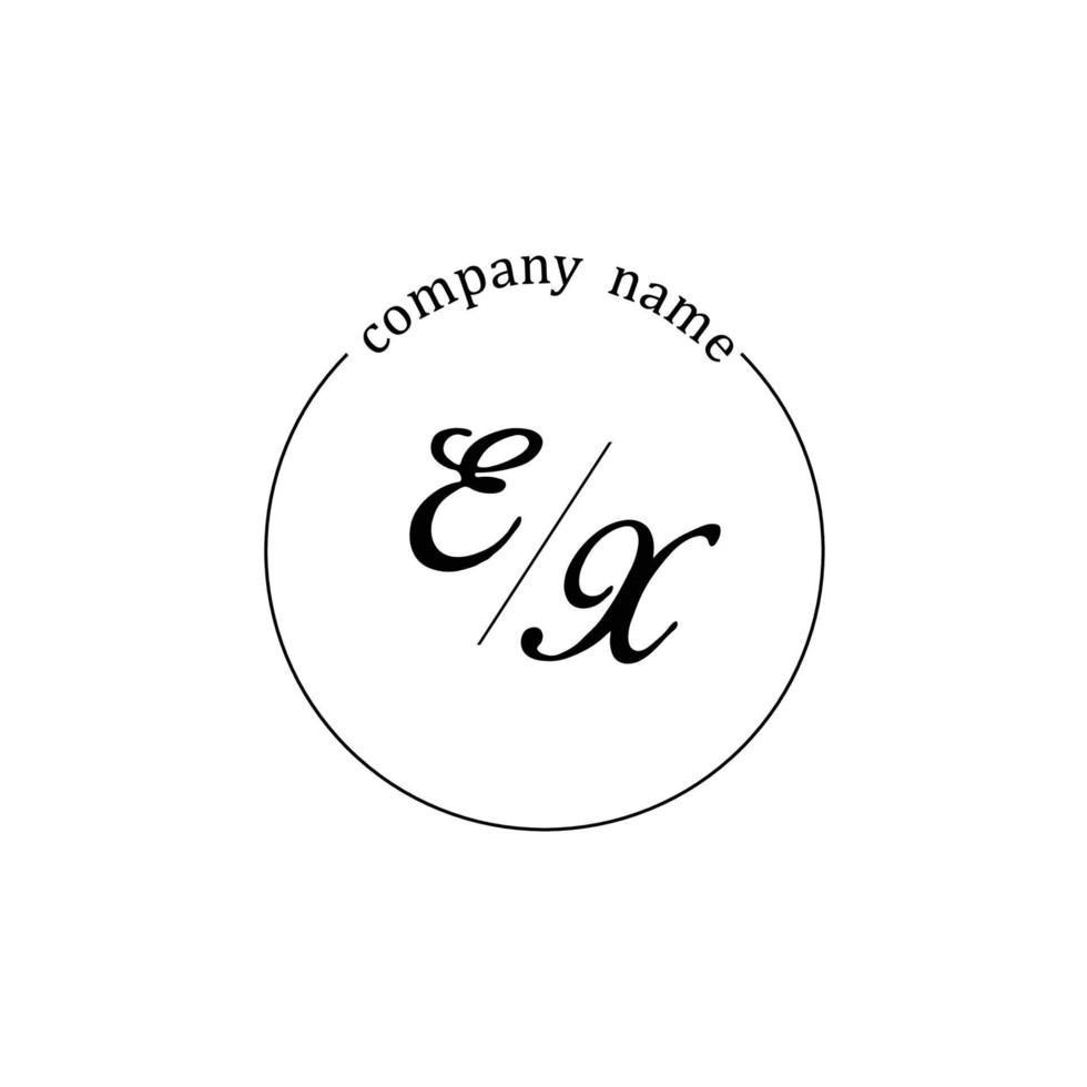 Initial EX logo monogram letter minimalist vector