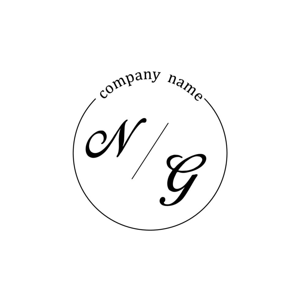 Initial NG logo monogram letter minimalist vector