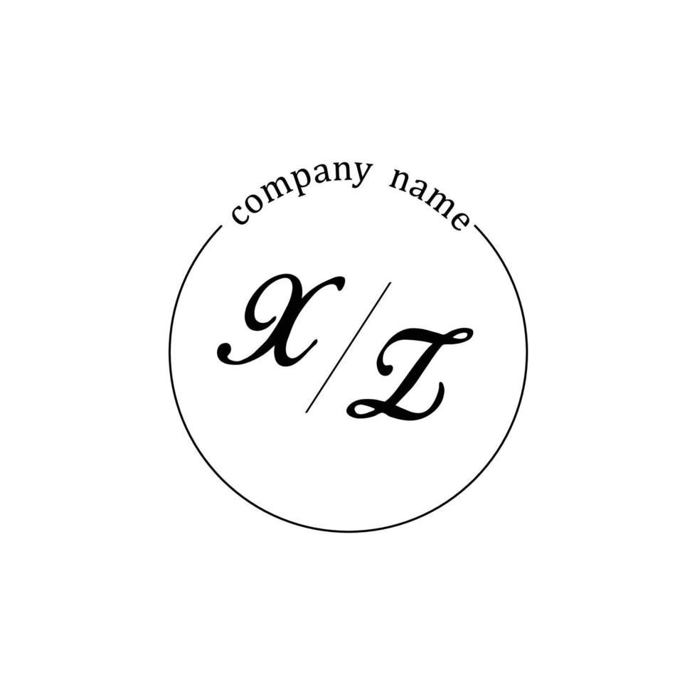 Initial XZ logo monogram letter minimalist vector