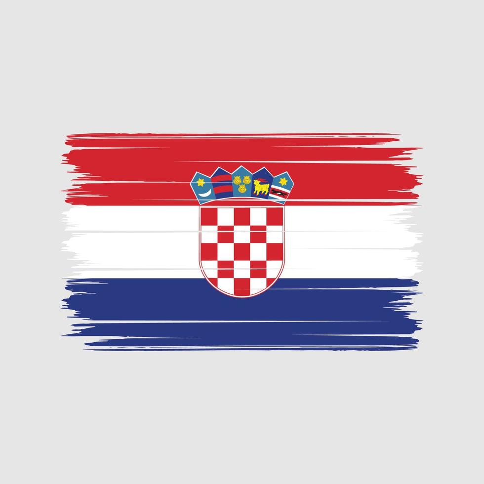 trazos de pincel de bandera de croacia. bandera nacional vector