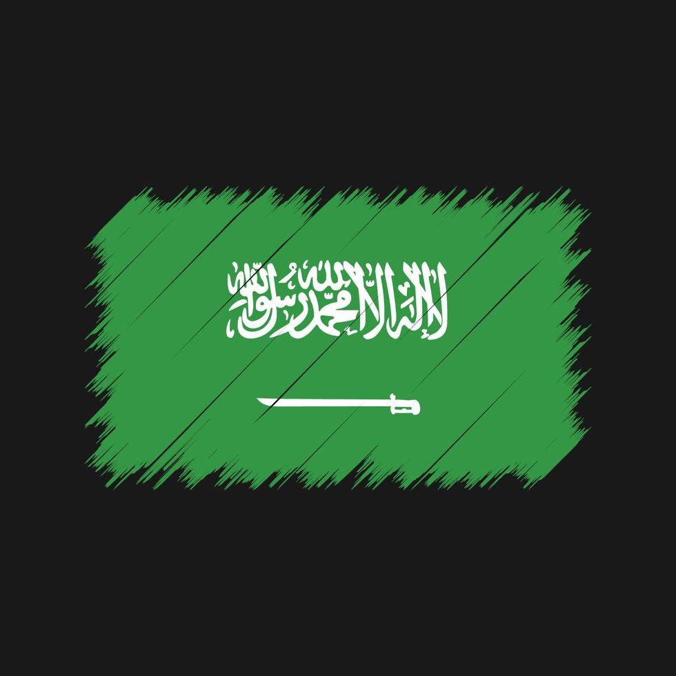 trazos de pincel de la bandera de arabia saudita. bandera nacional vector