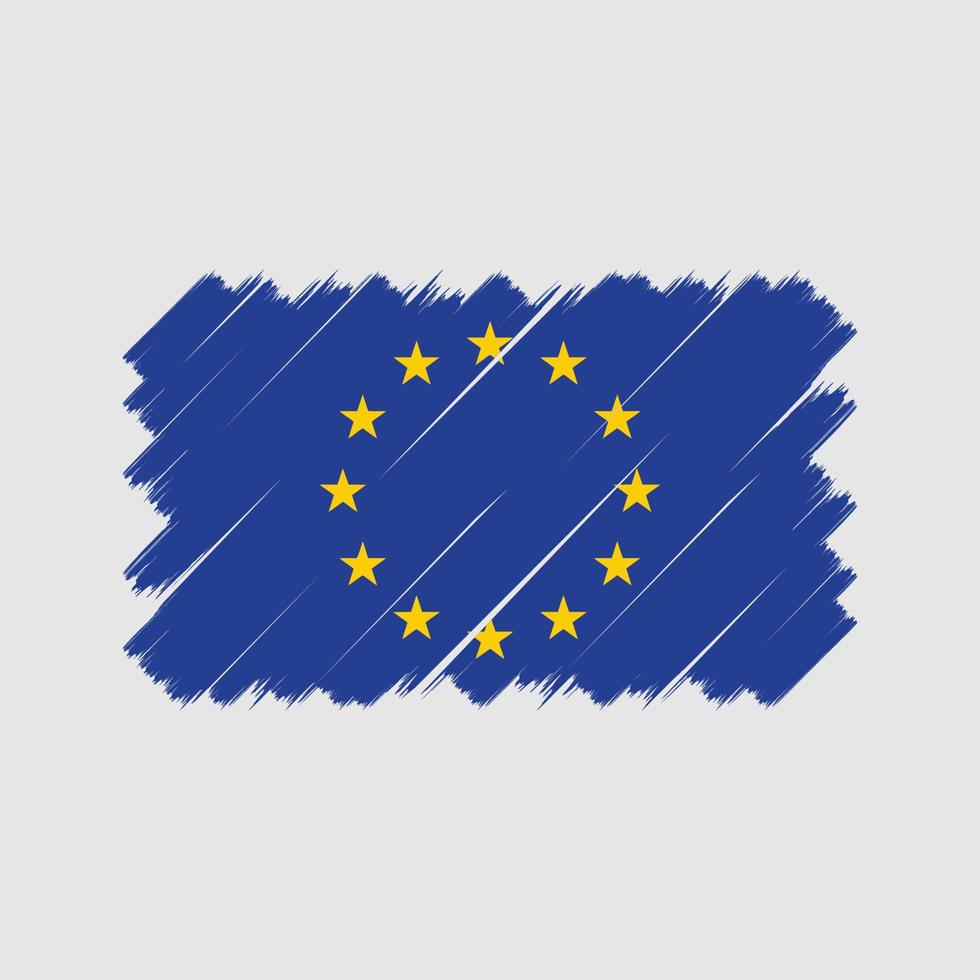 European Flag Brush. National Flag vector