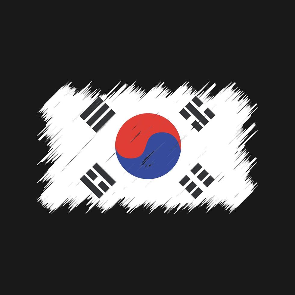 South Korea Flag Brush. National Flag vector