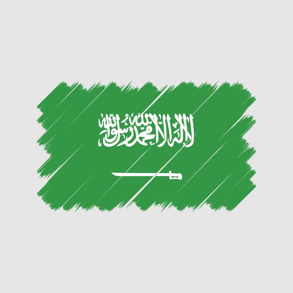 pincel de bandera de arabia saudita. bandera nacional vector