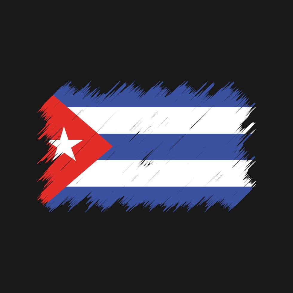 cepillo de la bandera de cuba. bandera nacional vector