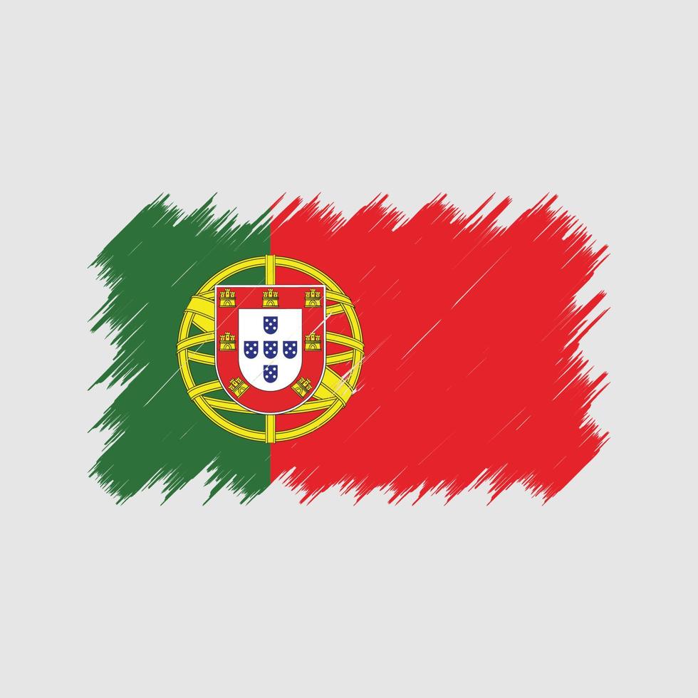 pincel de bandera portuguesa. bandera nacional vector