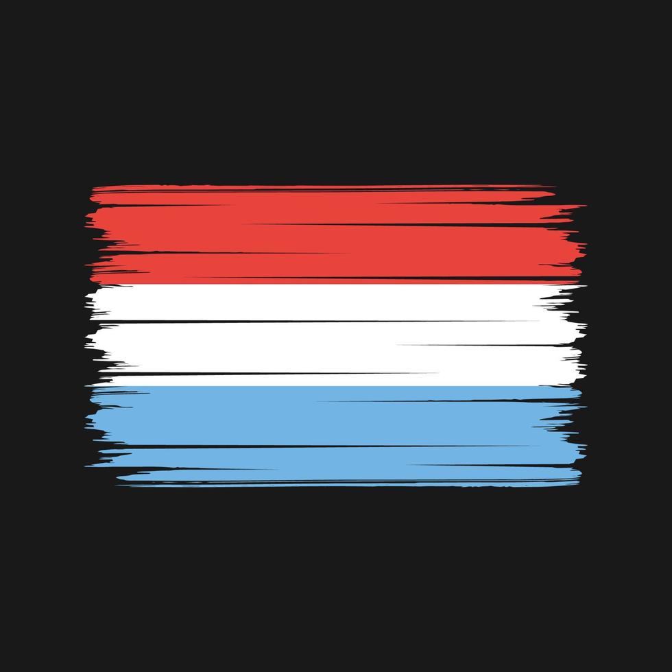 trazos de pincel de bandera de luxemburgo. bandera nacional vector