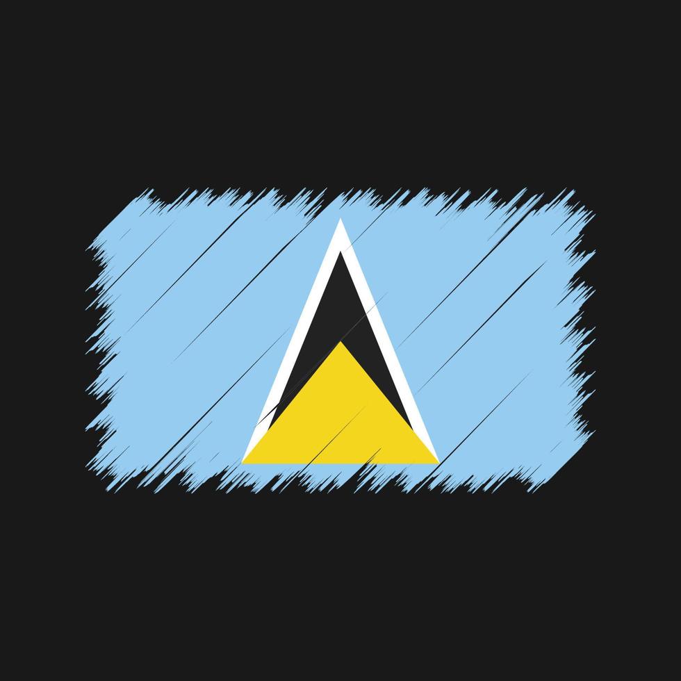 Saint Lucia Flag Brush Strokes. National Flag vector