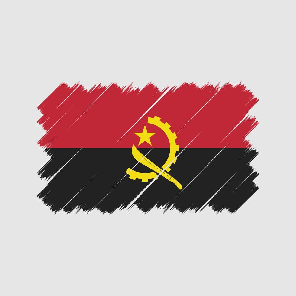 cepillo de bandera de angola. bandera nacional vector