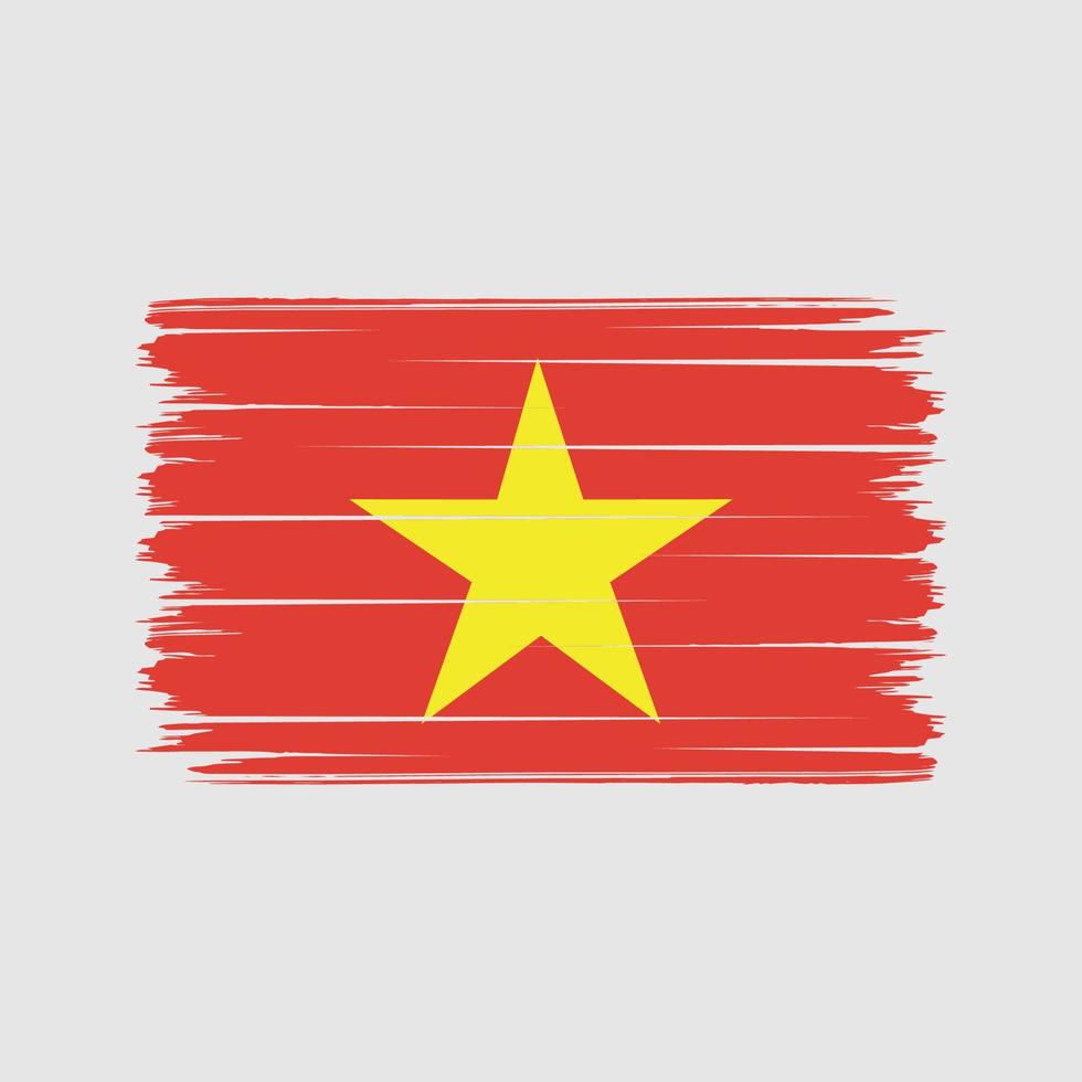 trazos de pincel de la bandera de vietnam. bandera nacional vector