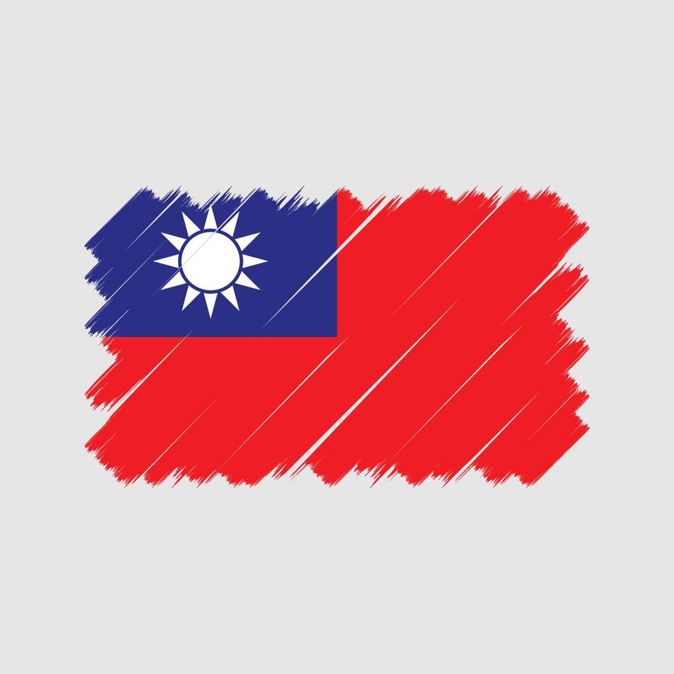 cepillo de bandera de taiwán. bandera nacional vector