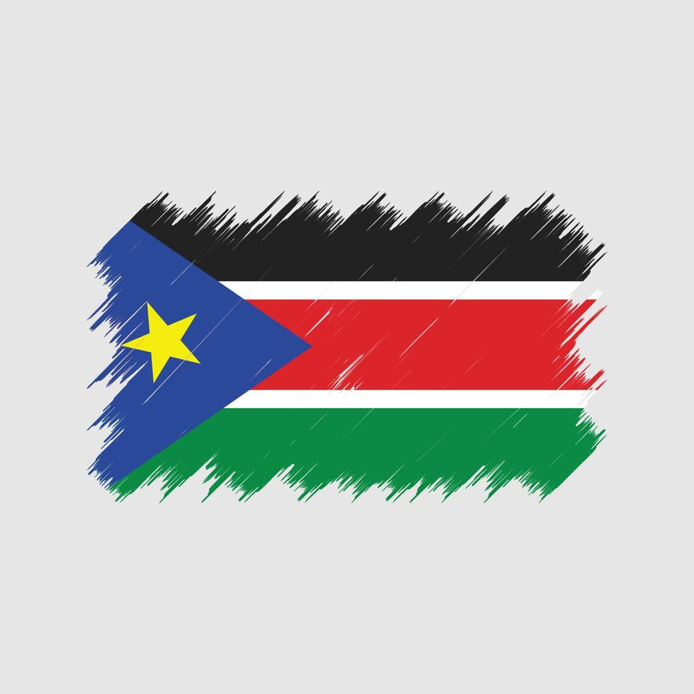 South Sudan Flag Brush. National Flag vector