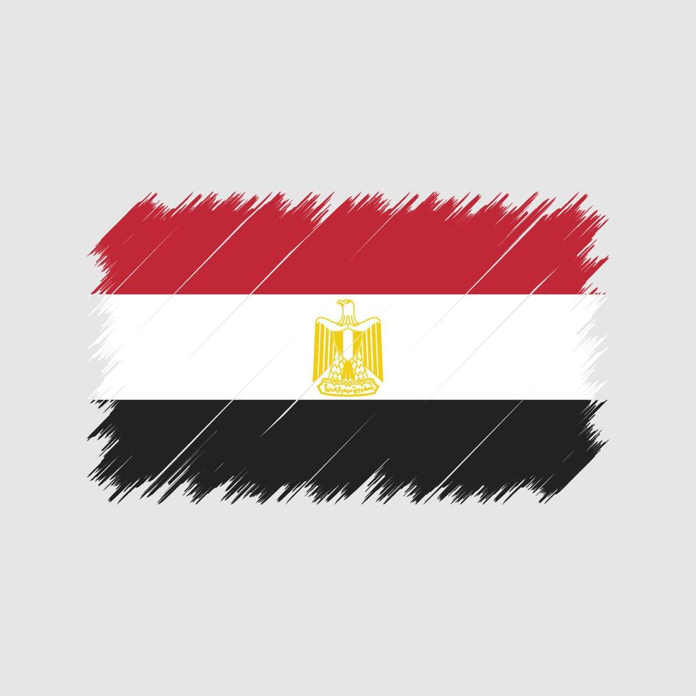 trazos de pincel de bandera de egipto. bandera nacional vector