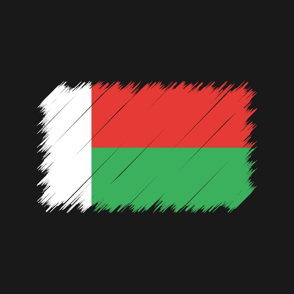 trazos de pincel de la bandera de madagascar. bandera nacional vector