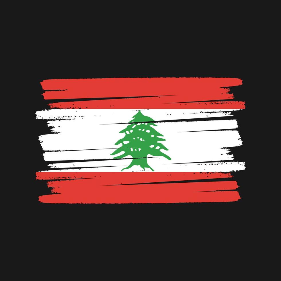 Lebanon Flag Brush. National Flag vector