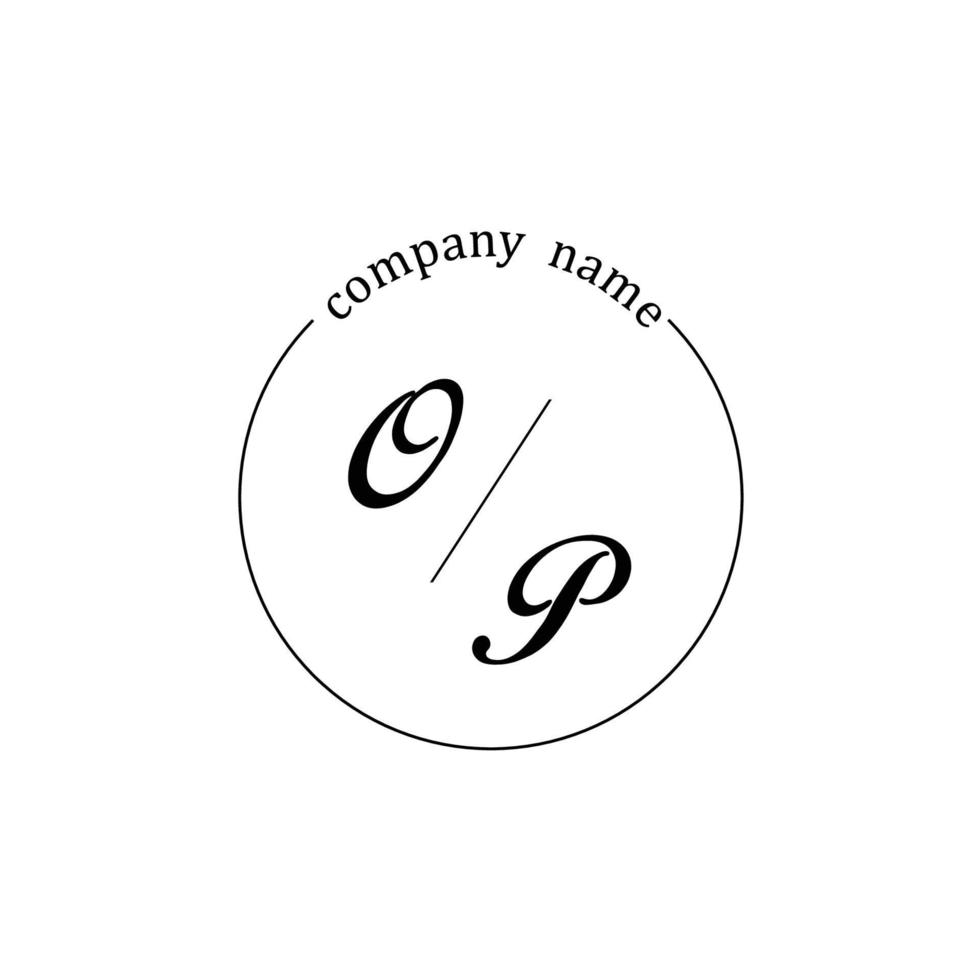 Initial OP logo monogram letter minimalist vector
