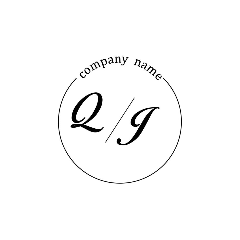 Initial QJ logo monogram letter minimalist vector