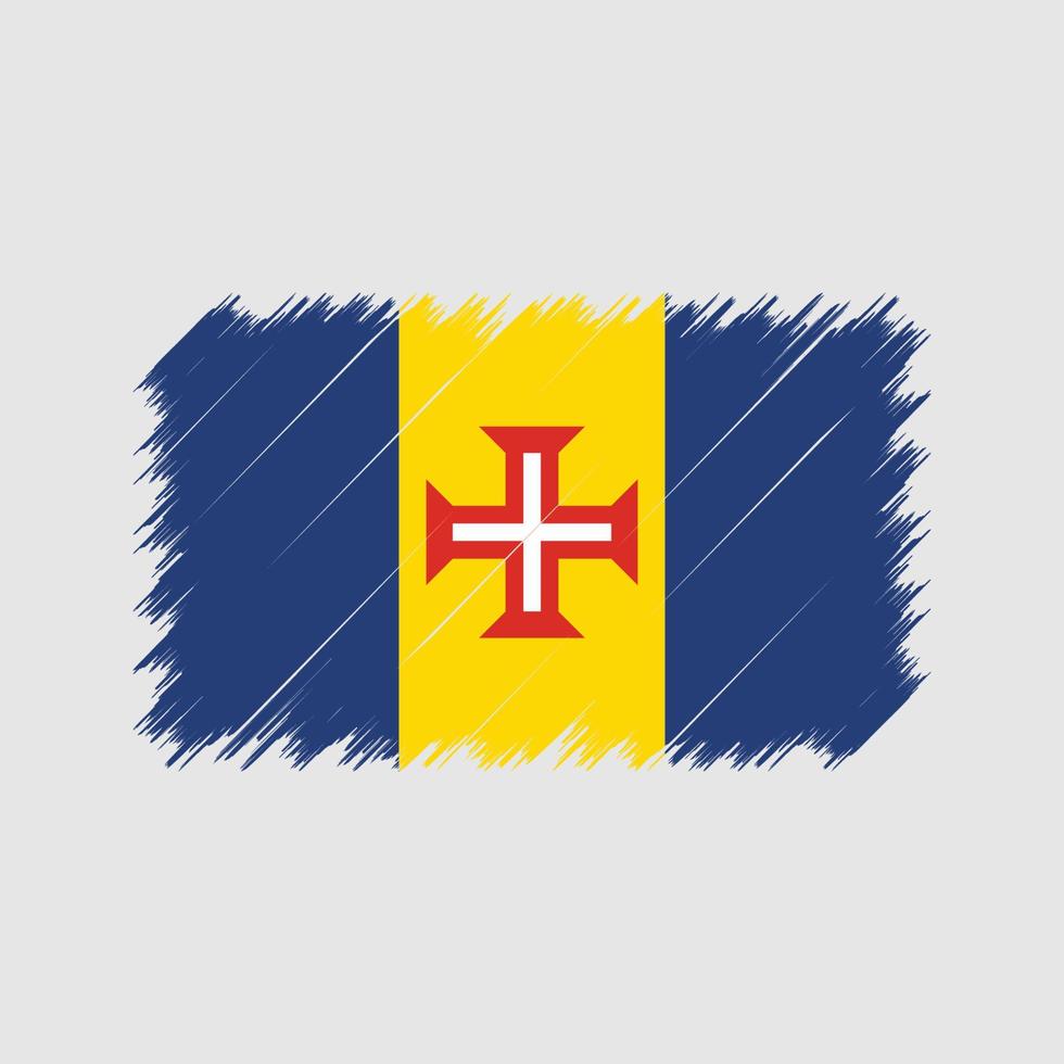 Madeira Flag Brush Strokes. National Flag vector