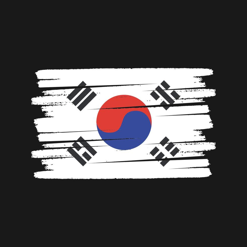 South Korea Flag Brush. National Flag vector