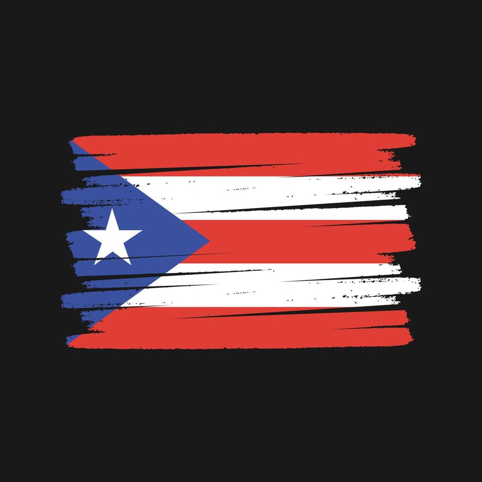 cepillo de bandera de puerto rico. bandera nacional vector