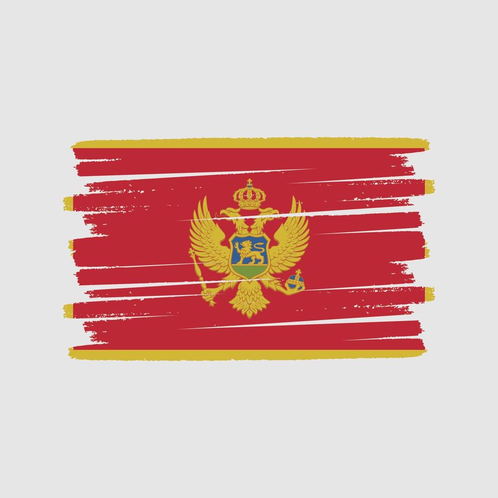 Montenegro Flag Brush. National Flag vector
