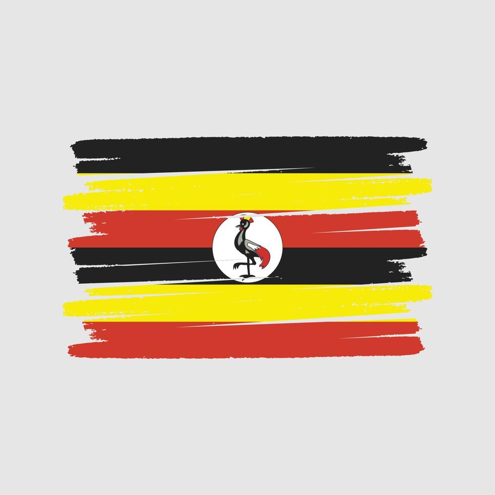 Uganda Flag Brush. National Flag vector