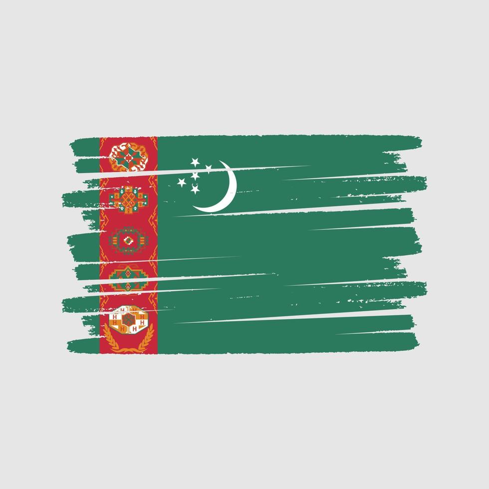Turkmenistan Flag Brush. National Flag vector