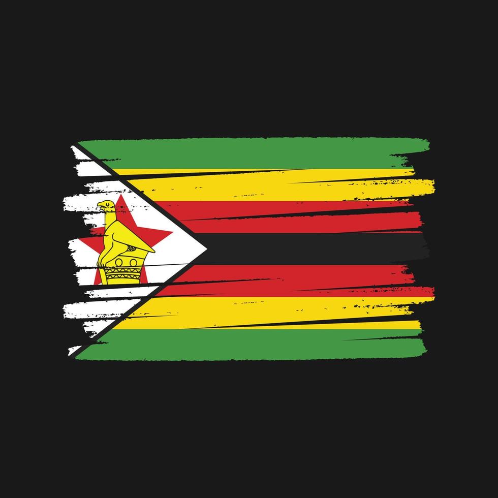 Zimbabwe Flag Brush. National Flag vector