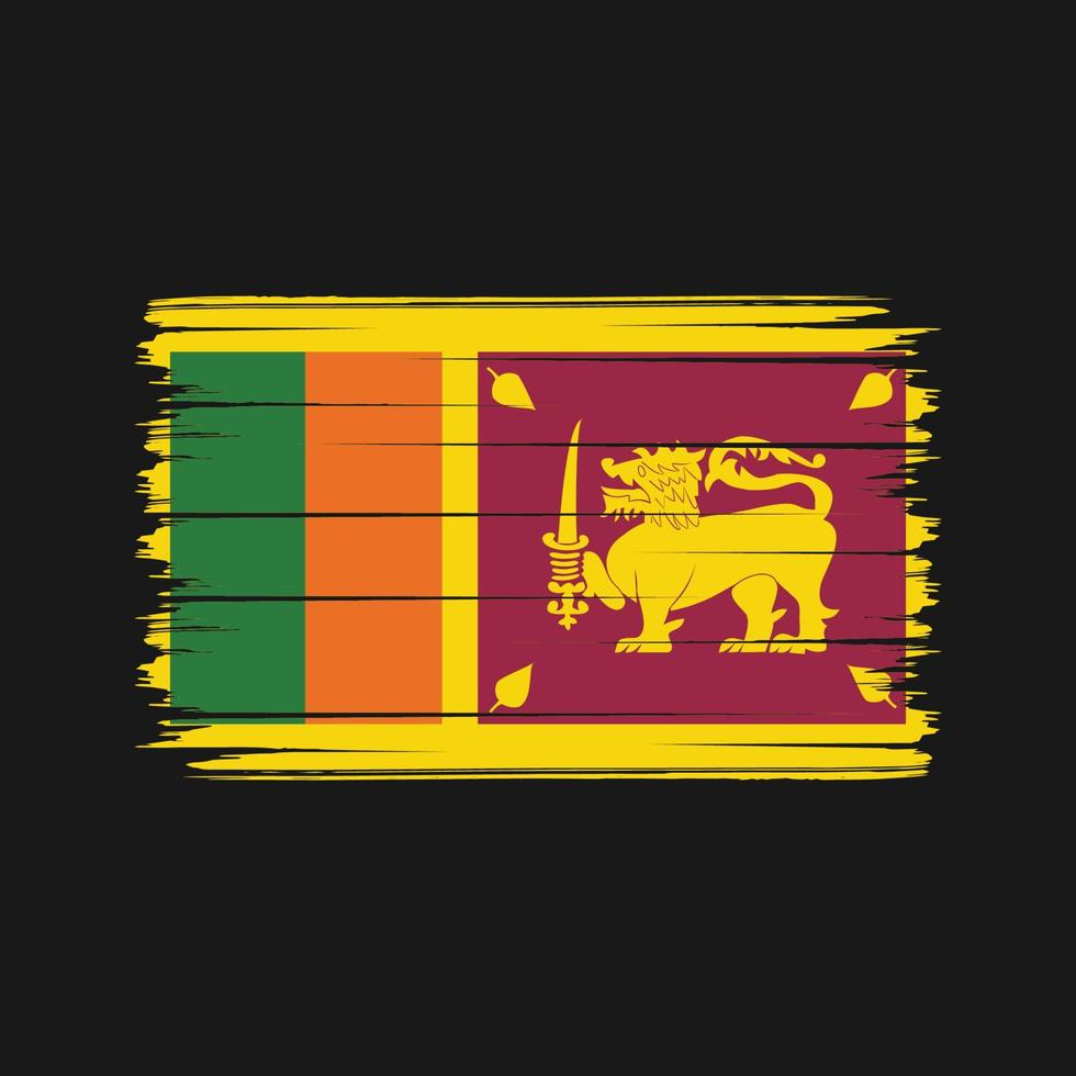 Sri Lanka Flag Brush Strokes. National Flag vector