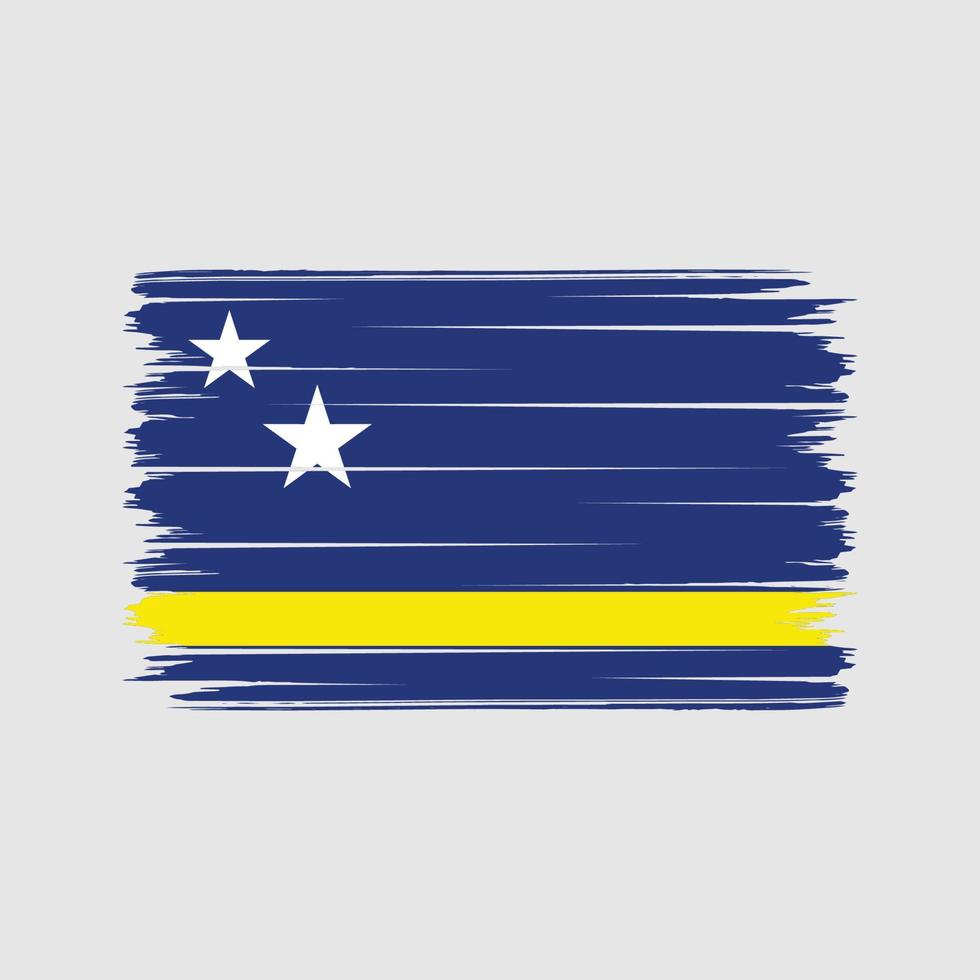 trazos de pincel de la bandera de curazao. bandera nacional vector