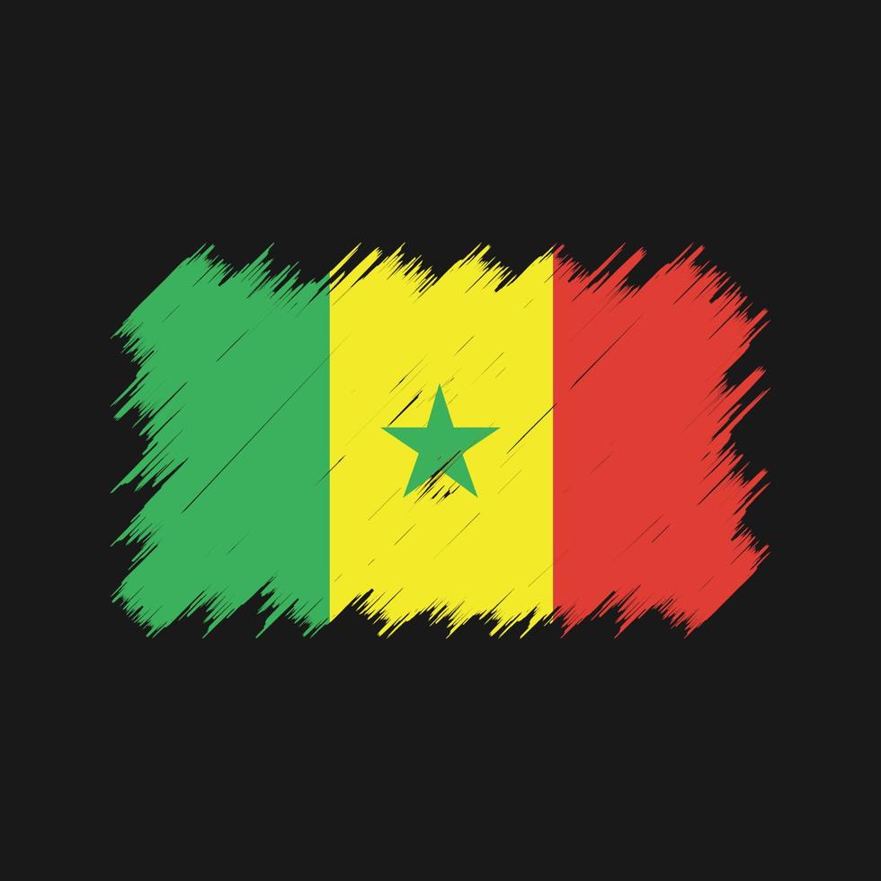 Senegal Flag Brush. National Flag vector