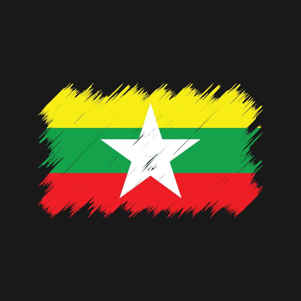 cepillo de la bandera de myanmar. bandera nacional vector