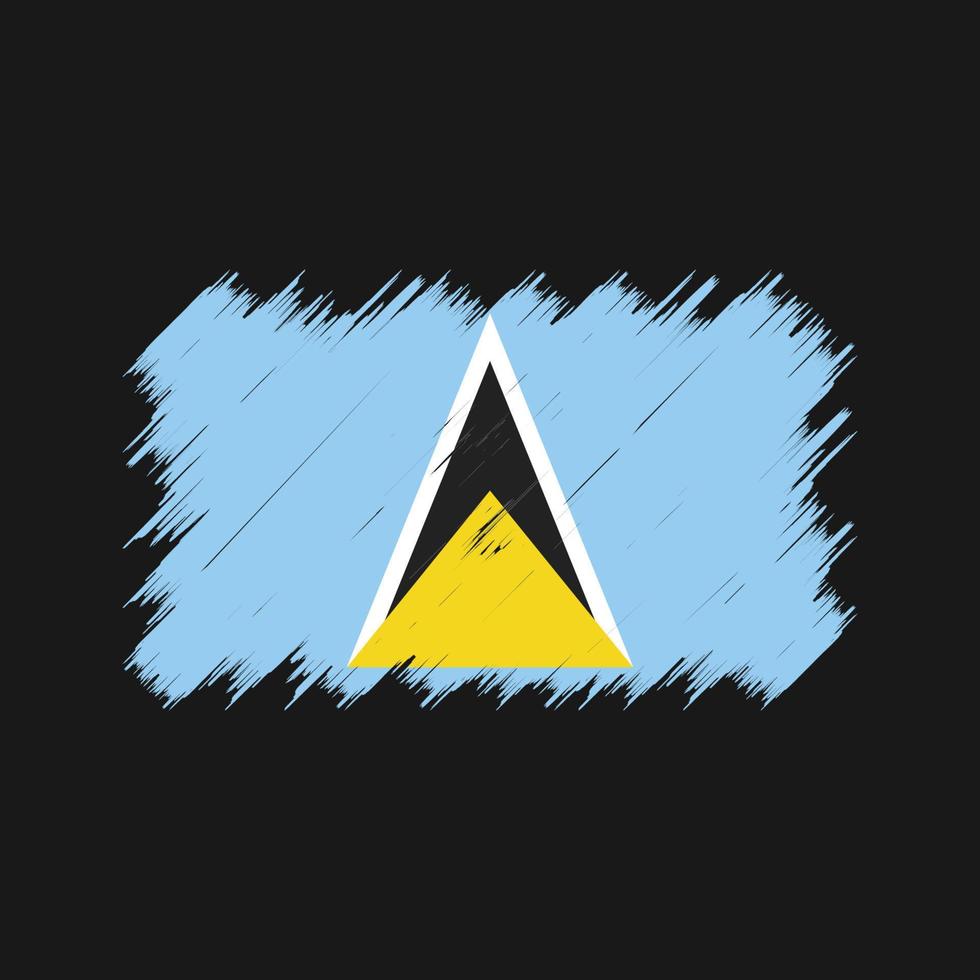 Saint Lucia Flag Brush. National Flag vector