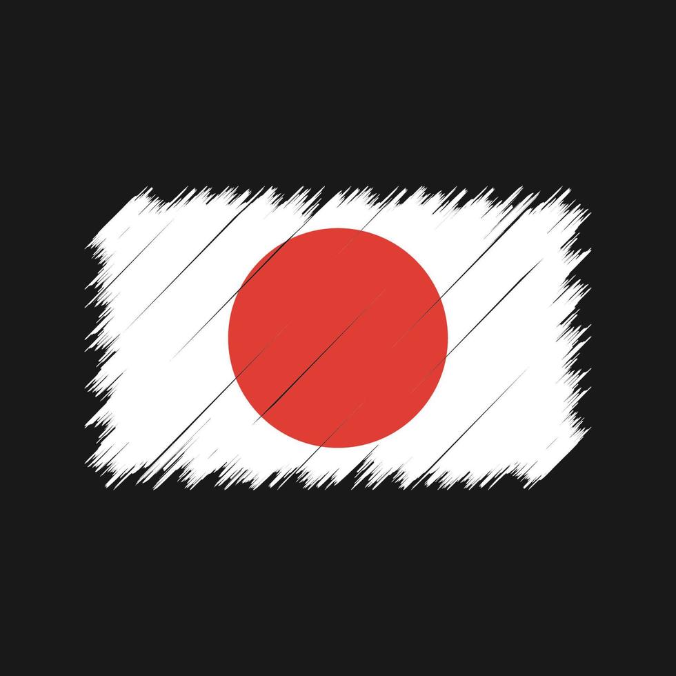 trazos de pincel de bandera de japón. bandera nacional vector