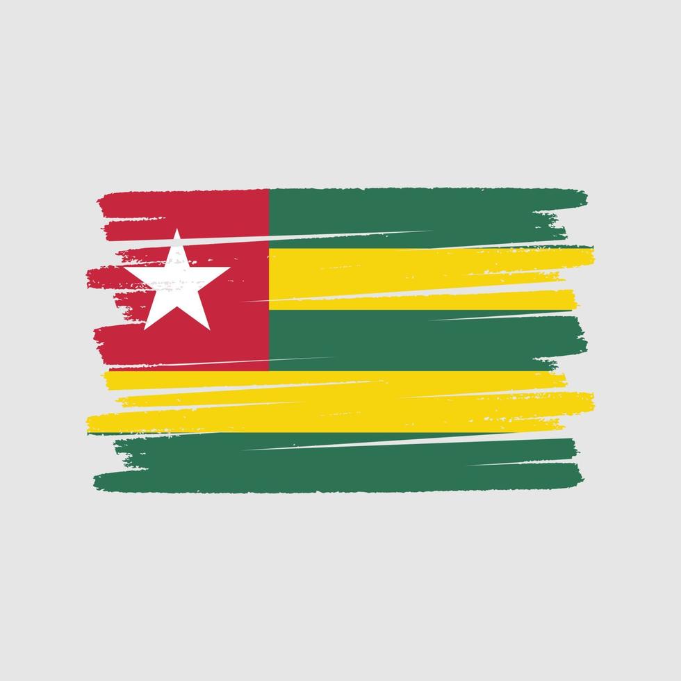 pincel de bandera togo. bandera nacional vector