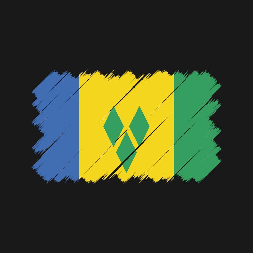 Saint Vincent and the Grenadines Flag Brush. National Flag vector