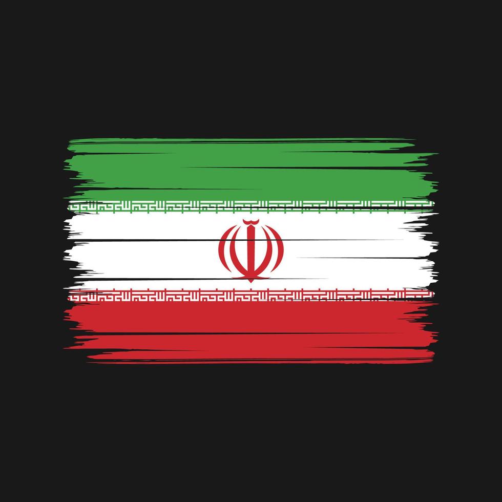Iran Flag Brush Strokes. National Flag vector