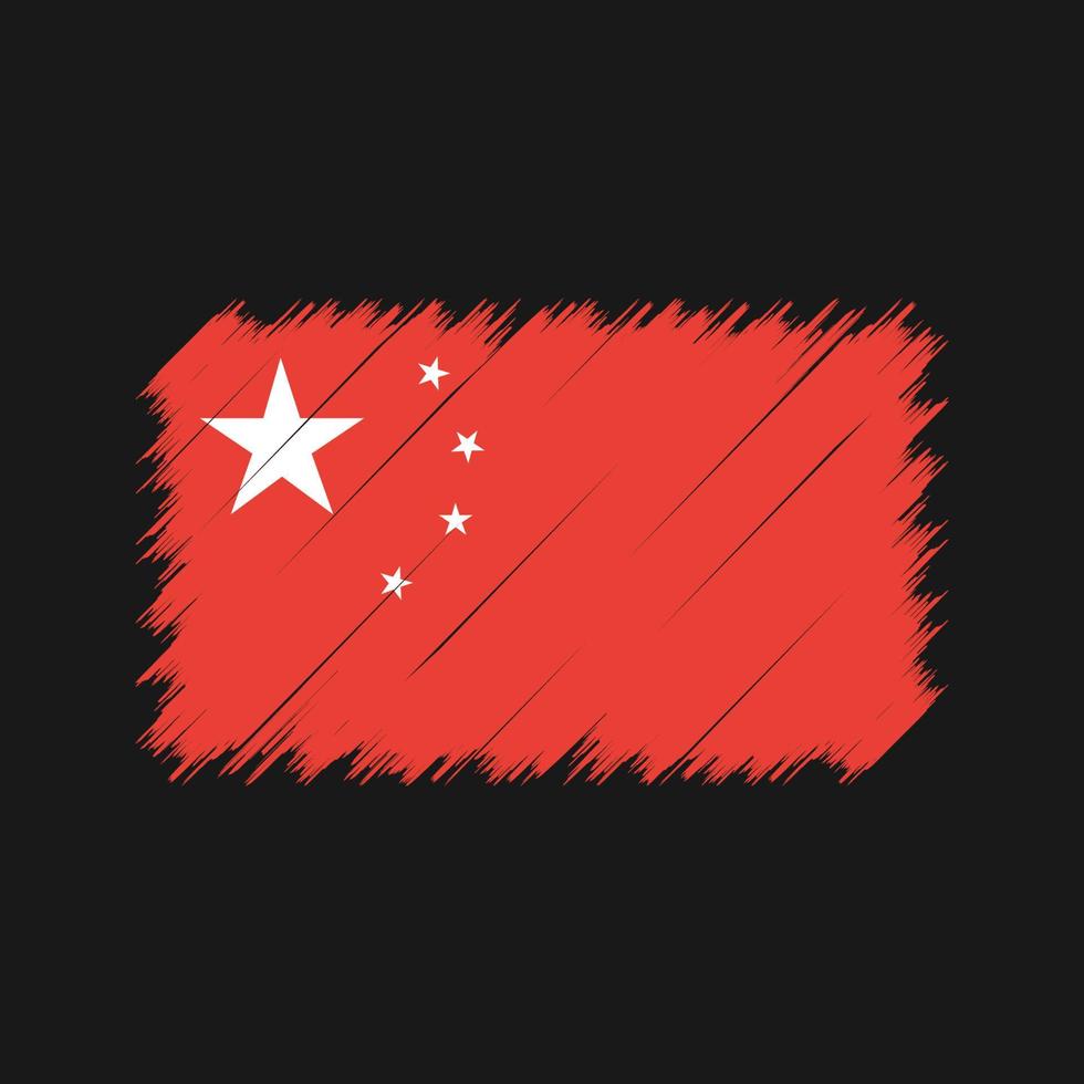 trazos de pincel de bandera china. bandera nacional vector