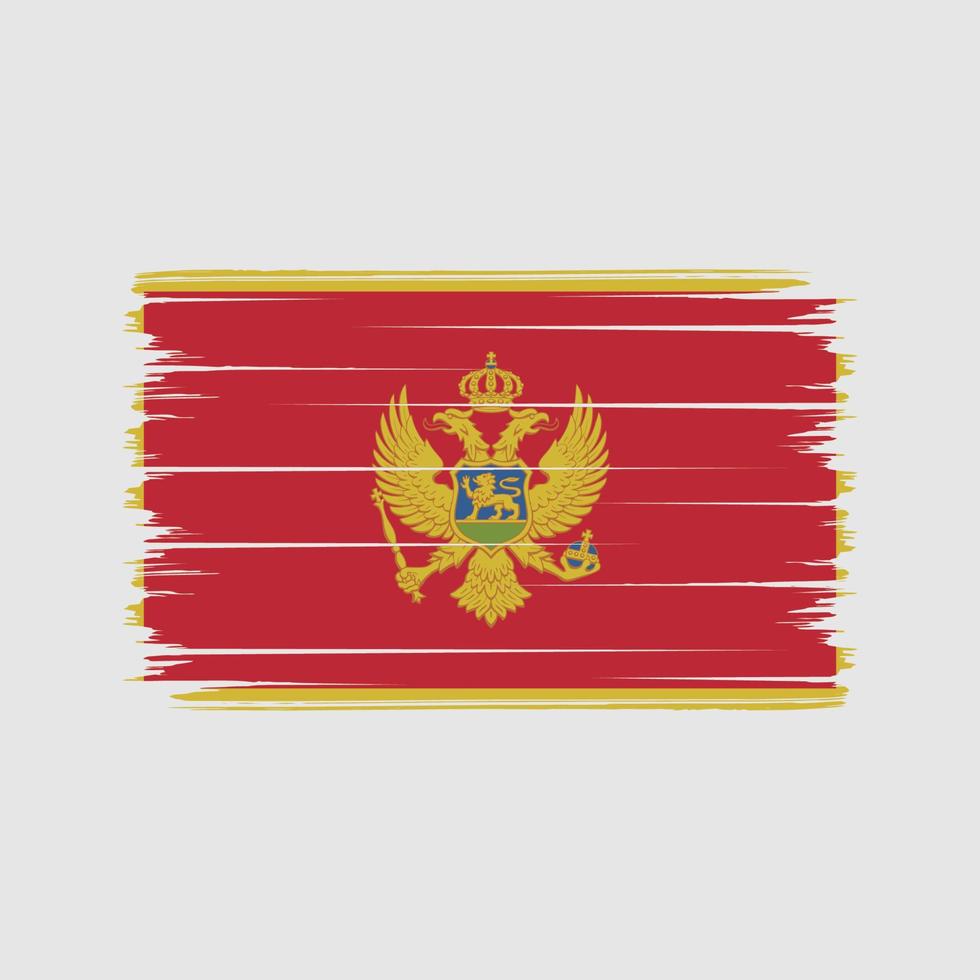 trazos de pincel de bandera de montenegro. bandera nacional vector