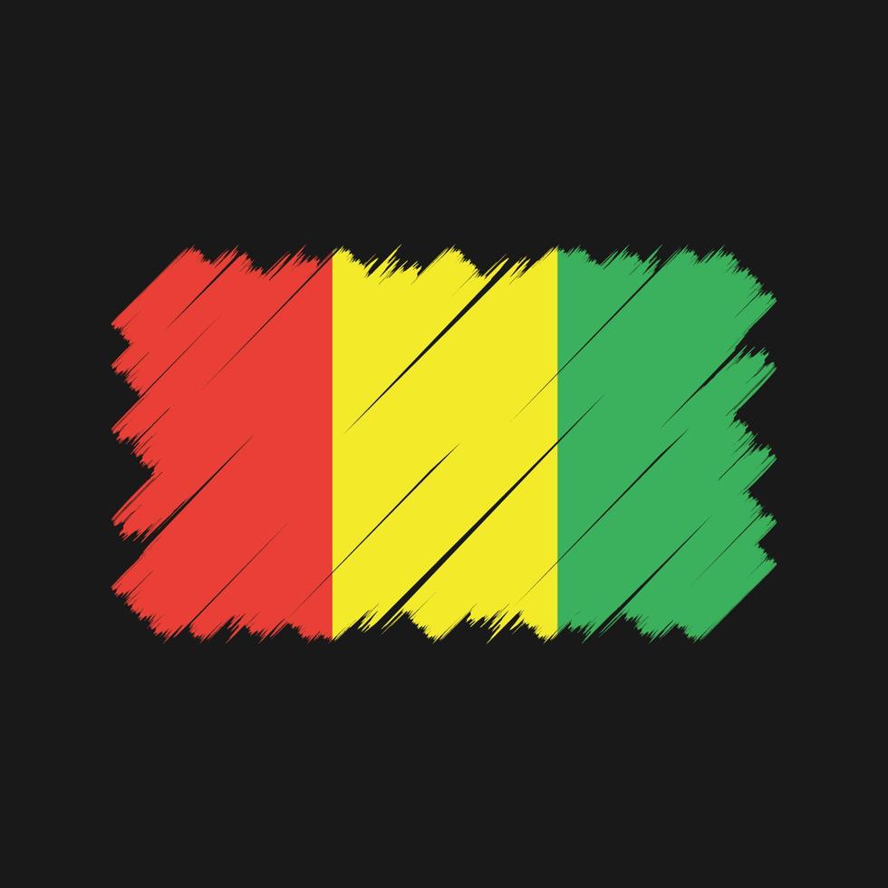 Guinea Flag Brush. National Flag vector