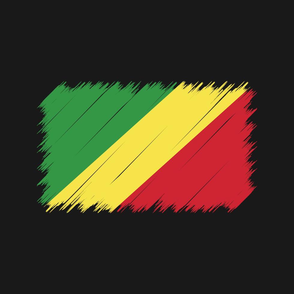 Congo Flag Brush Strokes. National Flag vector