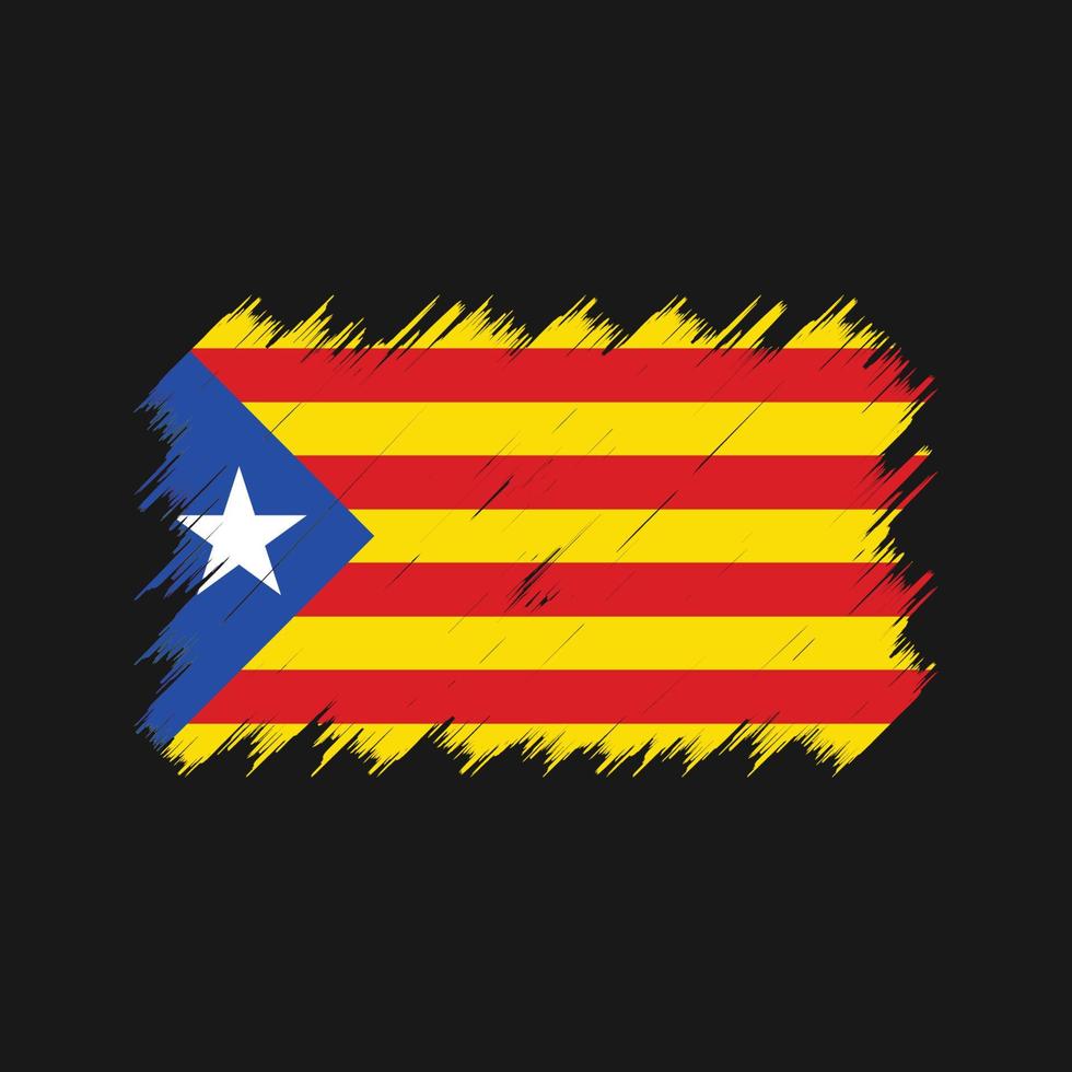 cepillo de la bandera de cataluña. bandera nacional vector