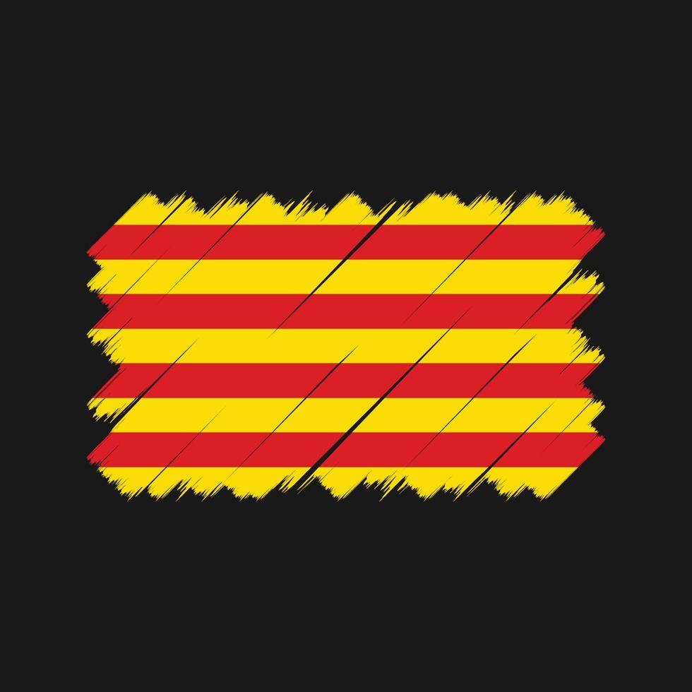 cepillo de la bandera de cataluña. bandera nacional vector